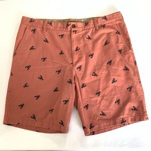 Izod Shorts Men 40 Salmon Red Lobster Chino Beach Vacation Coastal Resortwear